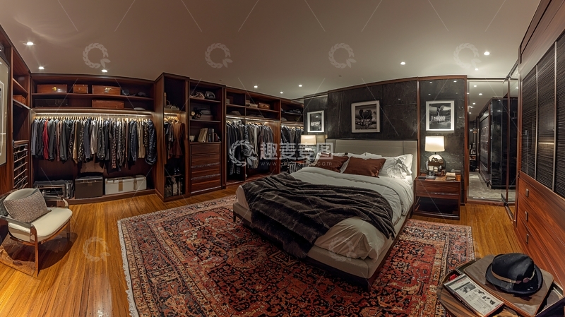 高清大图下载【趣麦麦图】奢华卧室衣帽间设计