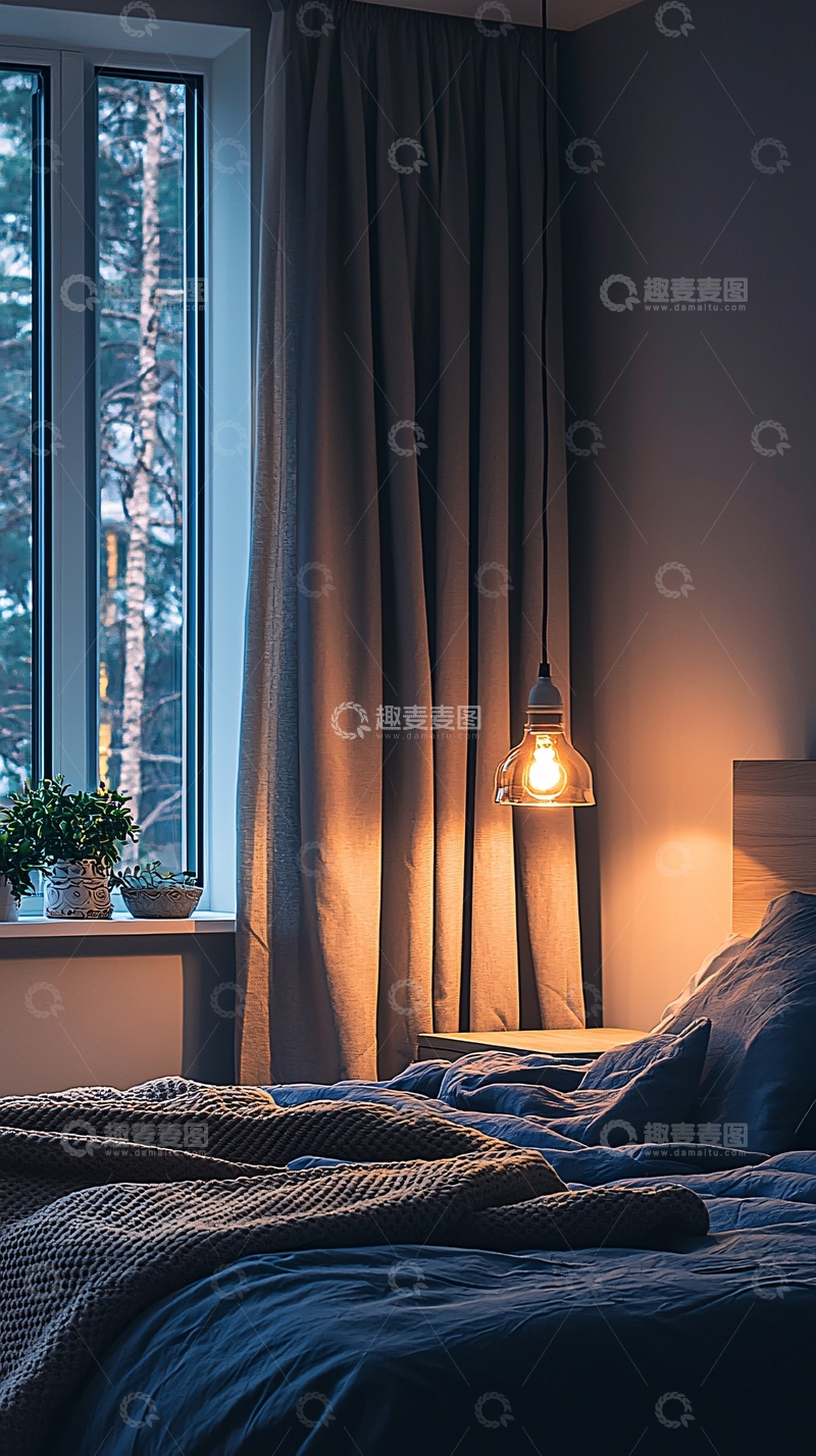 高清大图下载【趣麦麦图】卧室夜景