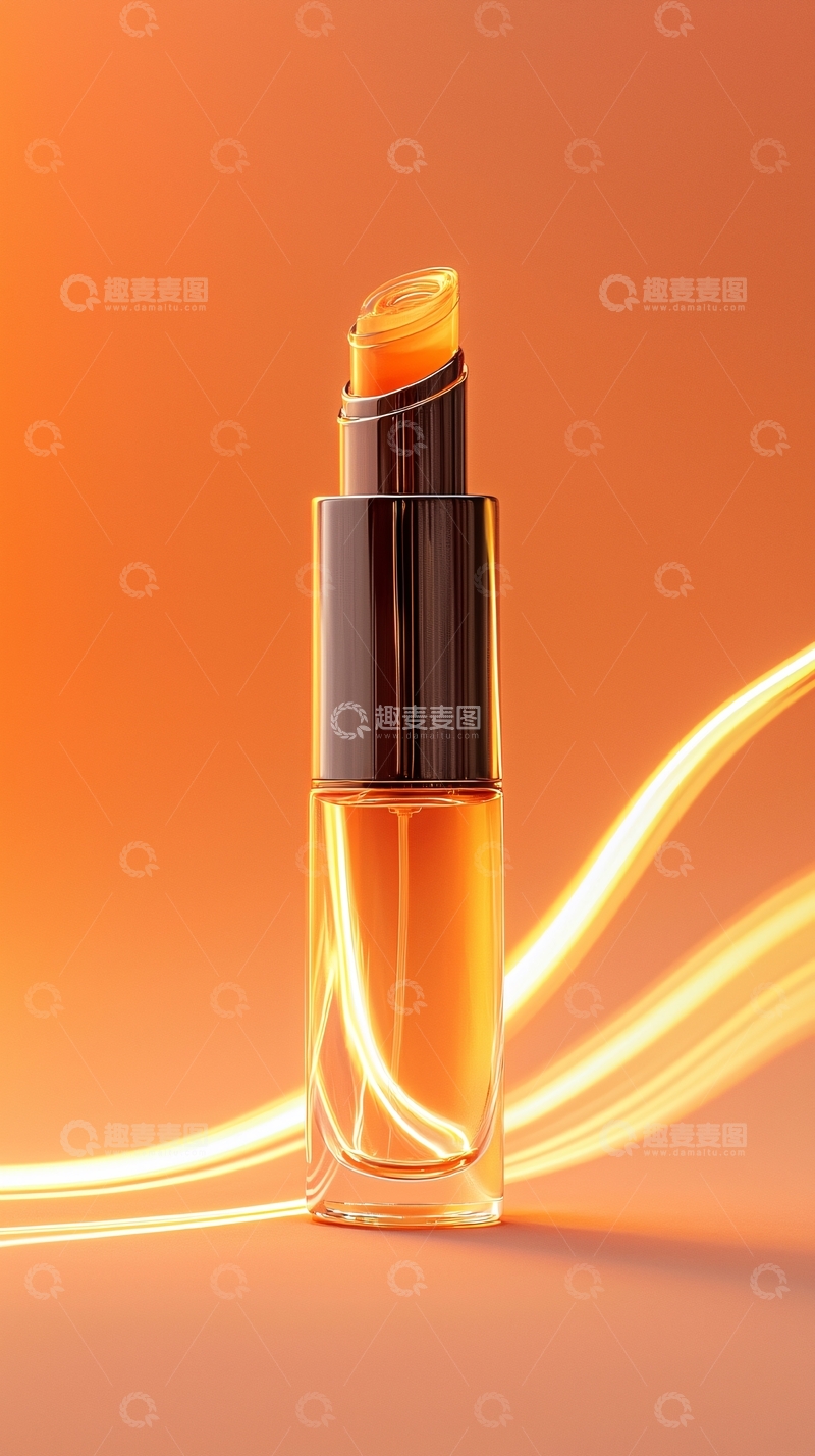 高清大图下载【趣麦麦图】橙色背景唇膏