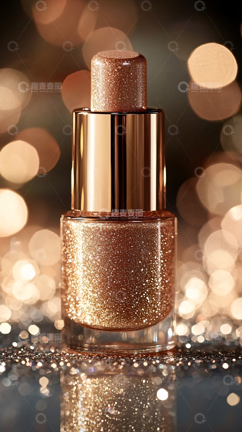 高清大图下载【趣麦麦图】金色闪光精华液