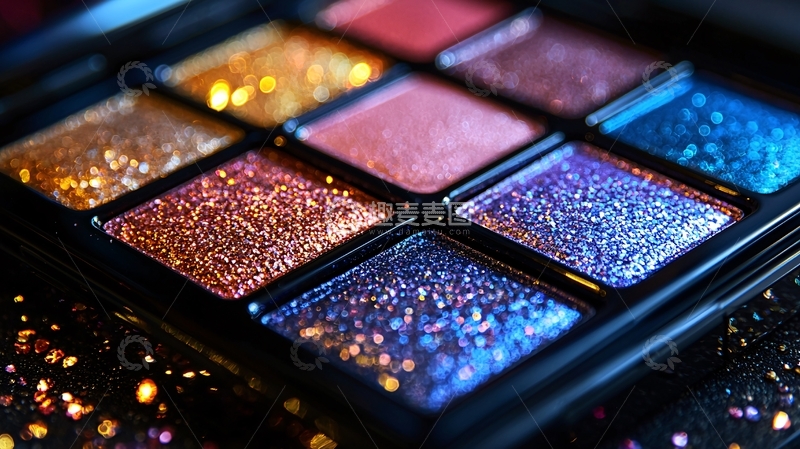高清大图下载【趣麦麦图】闪耀的九色眼影盘