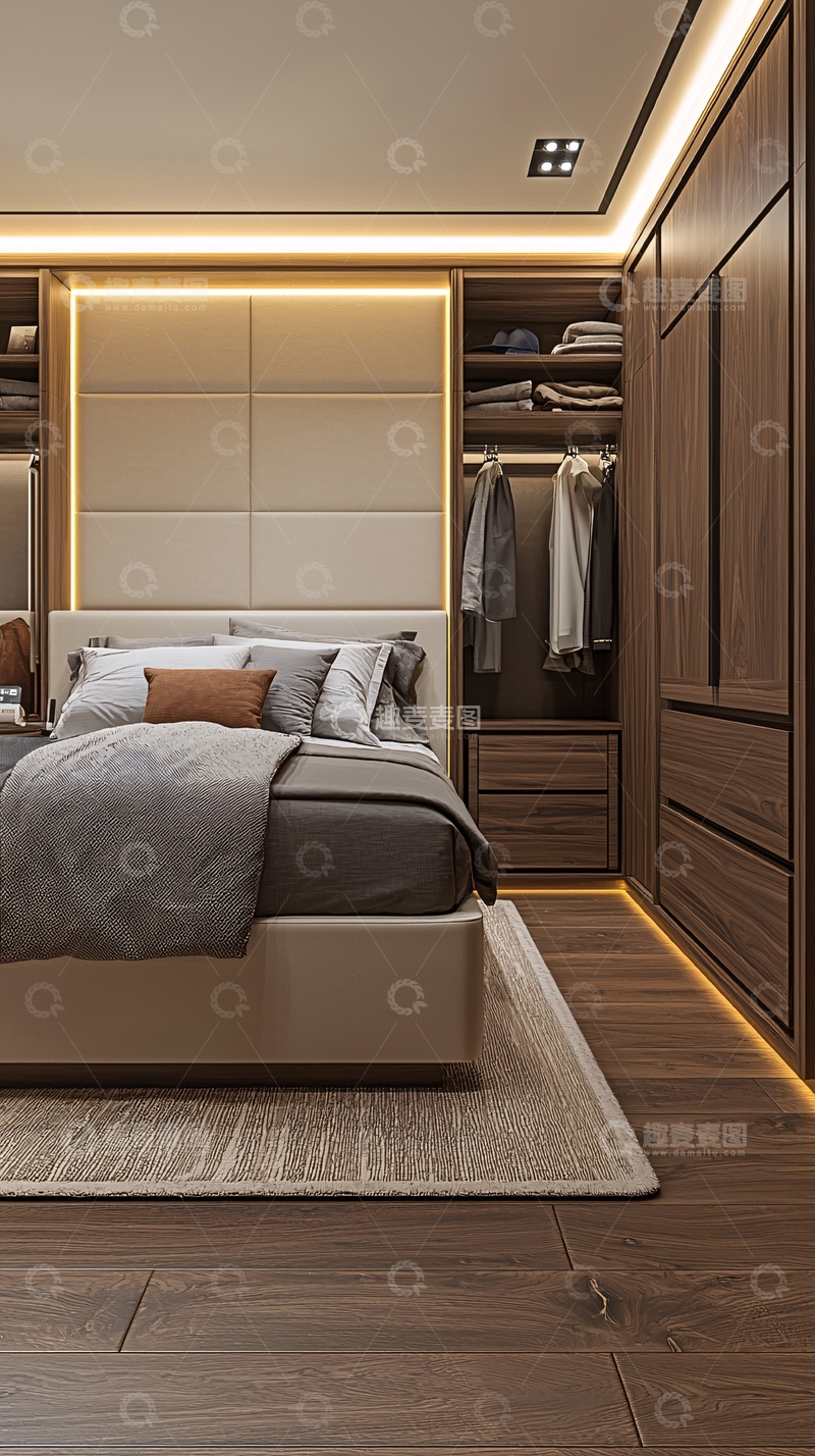 高清大图下载【趣麦麦图】现代卧室衣帽间设计