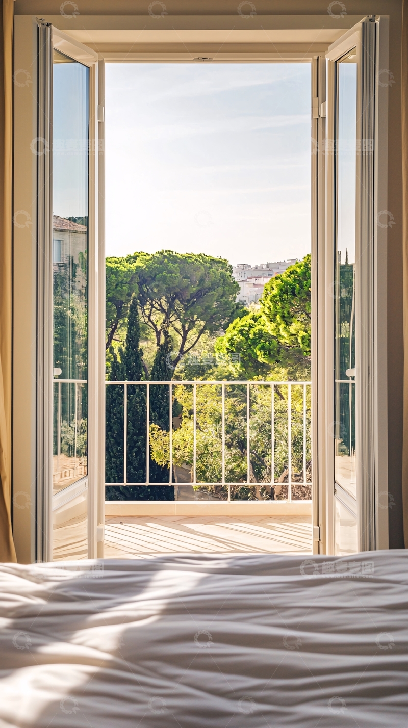 高清大图下载【趣麦麦图】阳光洒进卧室阳台