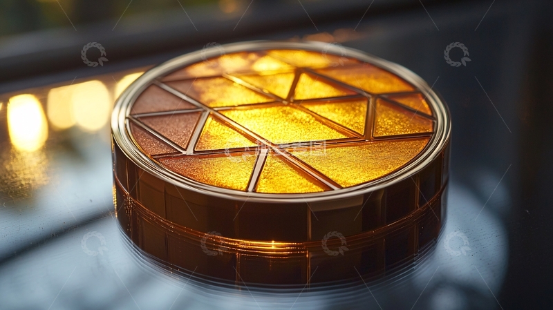 高清大图下载【趣麦麦图】金色圆形几何装饰盒