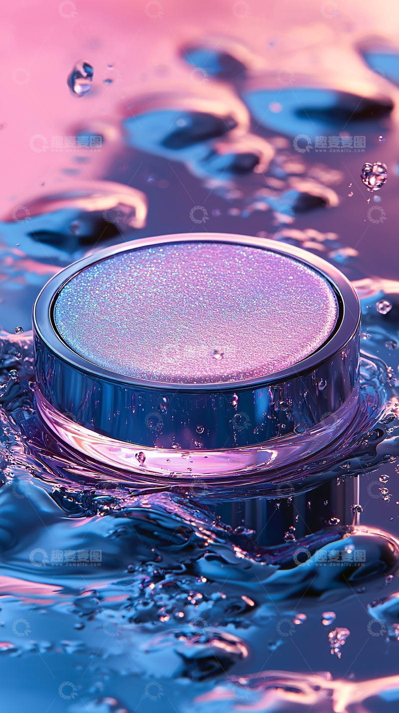 高清大图下载【趣麦麦图】梦幻渐变色护肤品
