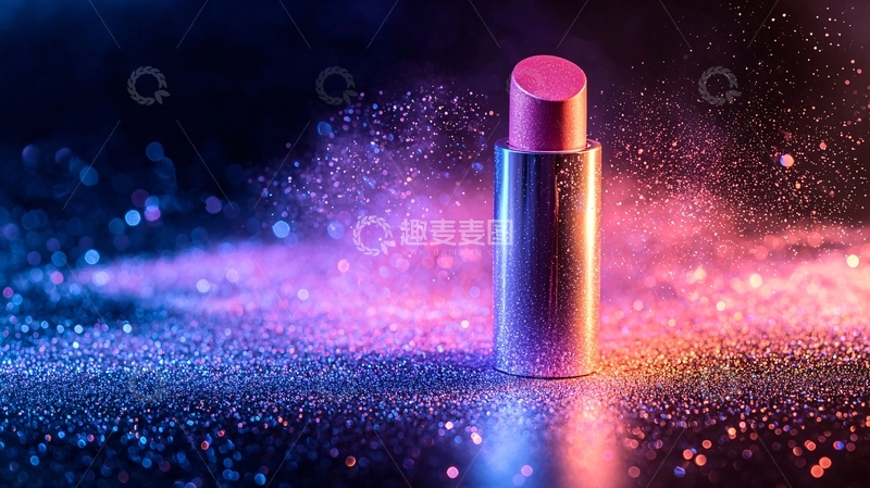 高清大图下载【趣麦麦图】口红与彩色粉末的梦幻意境