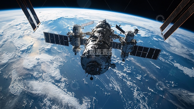 高清大图下载【趣麦麦图】太空舱地球背景