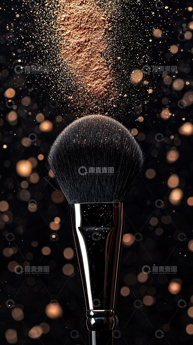 高清大图下载【趣麦麦图】化妆刷和闪光粉末