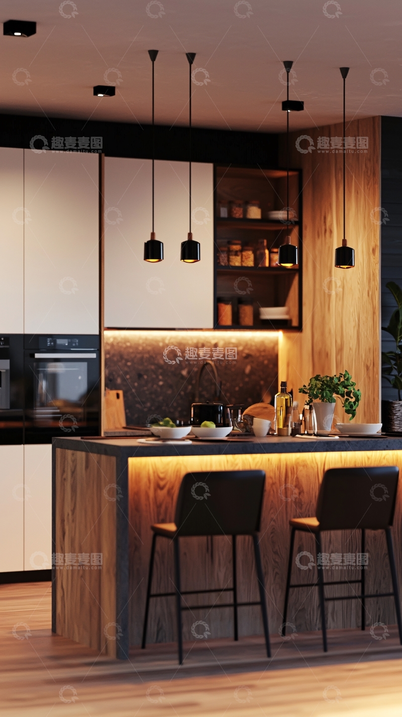高清大图下载【趣麦麦图】现代简约风格厨房37