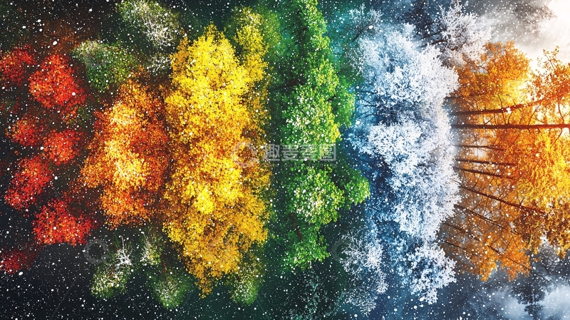 高清大图下载【趣麦麦图】四季森林