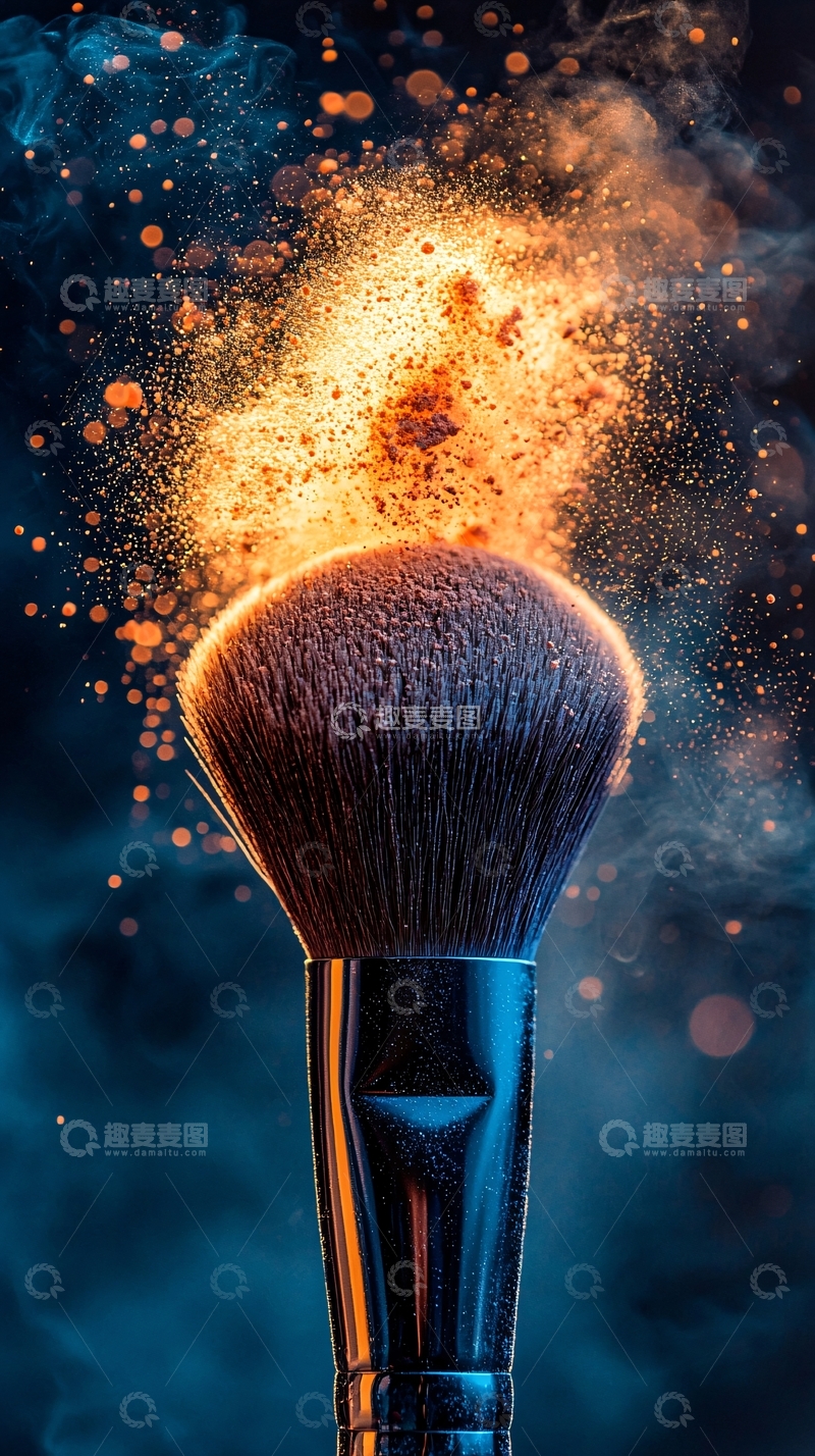 高清大图下载【趣麦麦图】化妆刷粉末爆炸