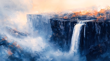 壮丽的瀑布景观