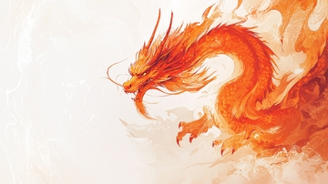 燃烧火焰的中国龙