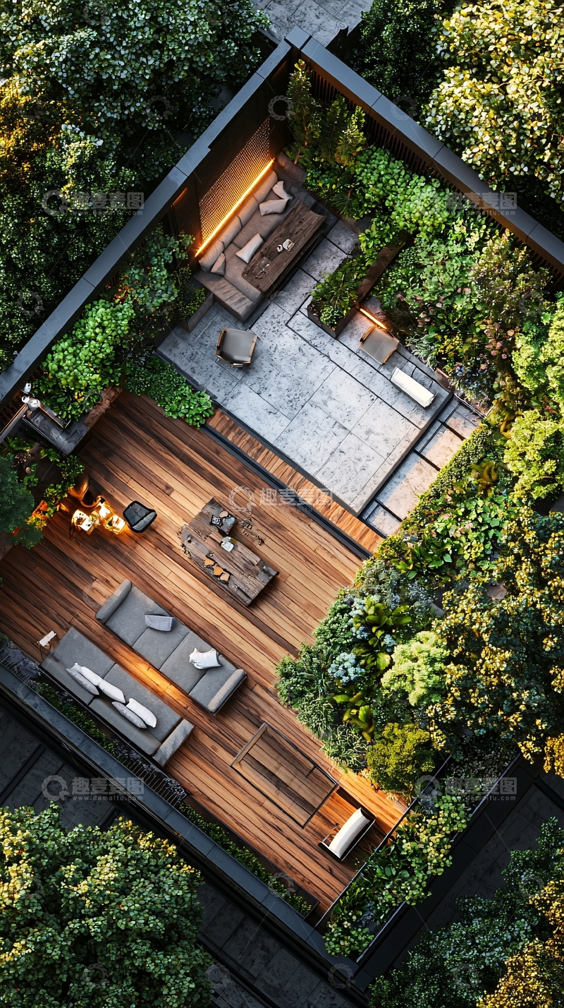 高清大图下载【趣麦麦图】空中花园鸟瞰图