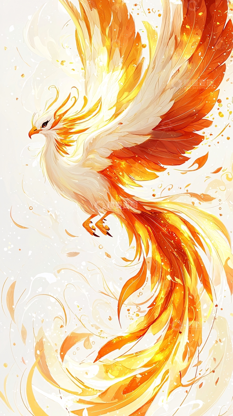 高清大图下载【趣麦麦图】火焰羽毛的神鸟凤凰
