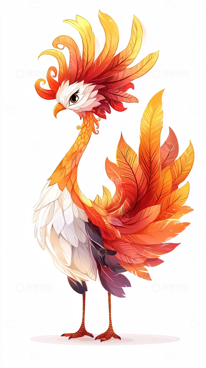 高清大图下载【趣麦麦图】卡通凤凰