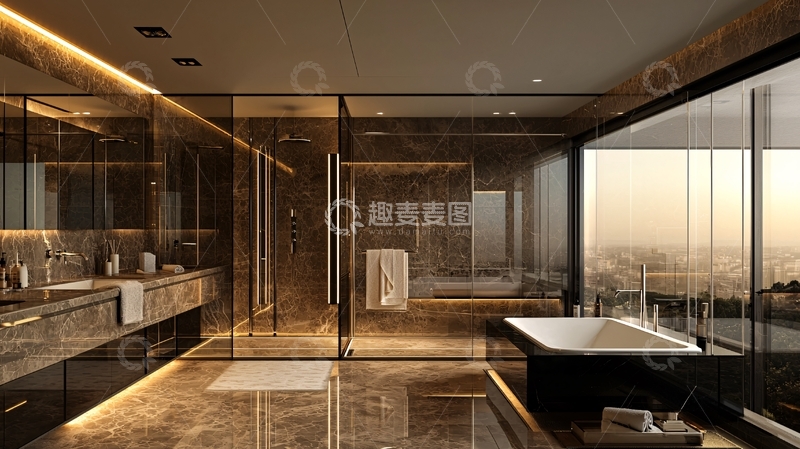 高清大图下载【趣麦麦图】奢华现代风格浴室设计