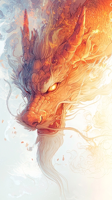 火焰般的中国龙特写