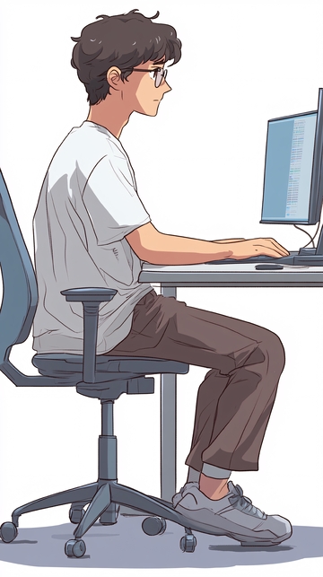 青年程序员电脑办公