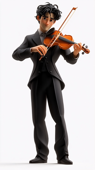 小提琴手卡通人物