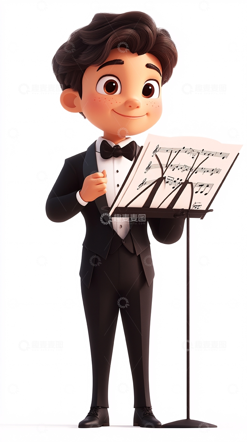 高清大图下载【趣麦麦图】可爱卡通男孩乐谱