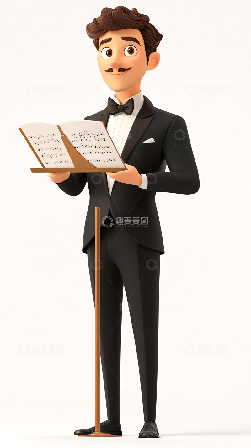 高清大图下载【趣麦麦图】卡通男歌手