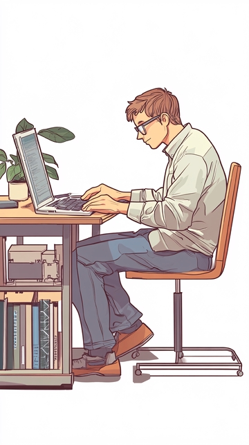 专注工作的男性