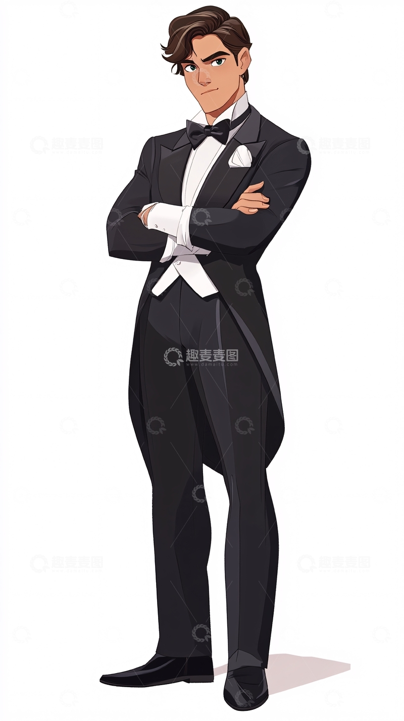 高清大图下载【趣麦麦图】帅气男士燕尾服