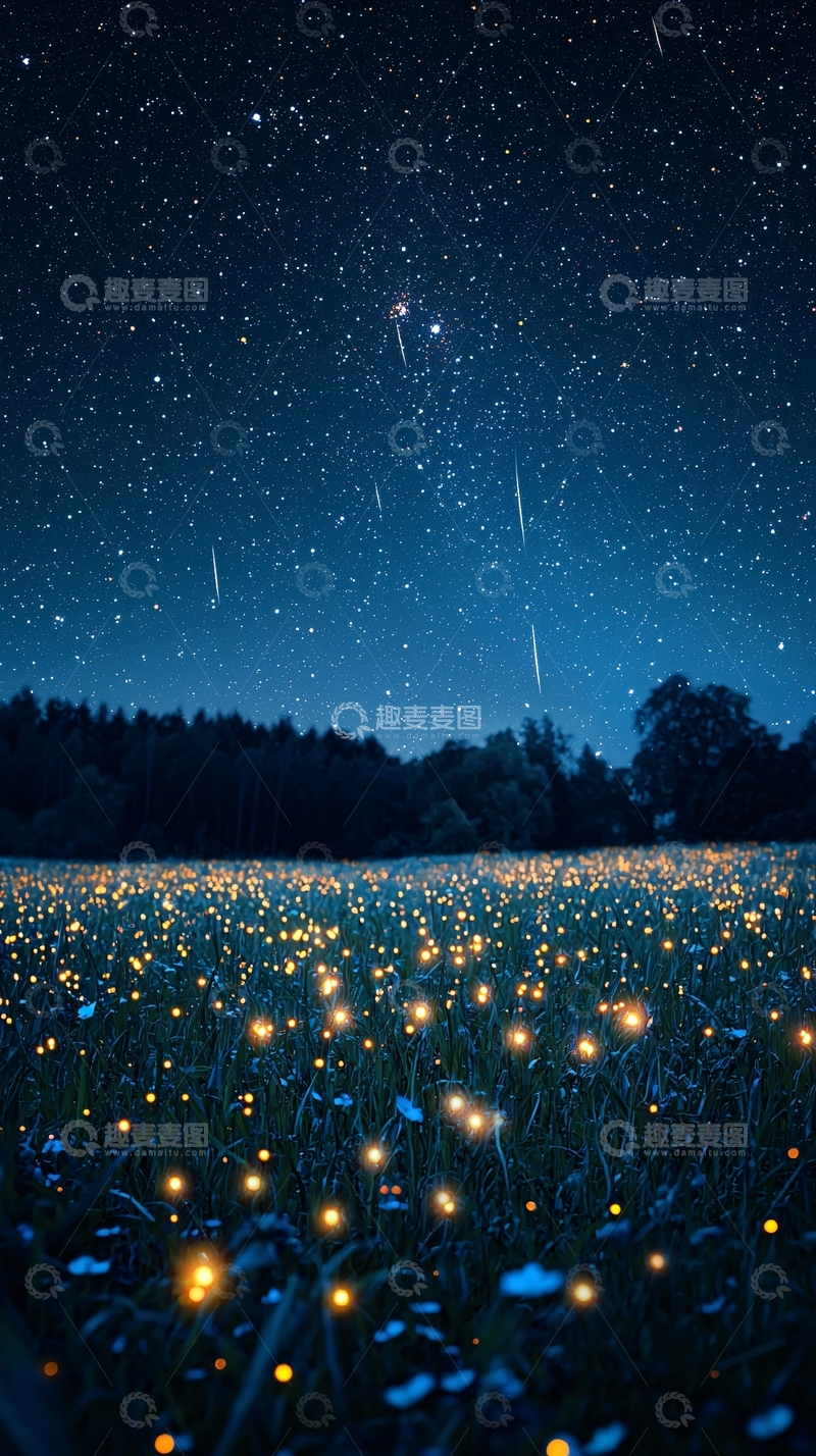 高清大图下载【趣麦麦图】星空萤火虫