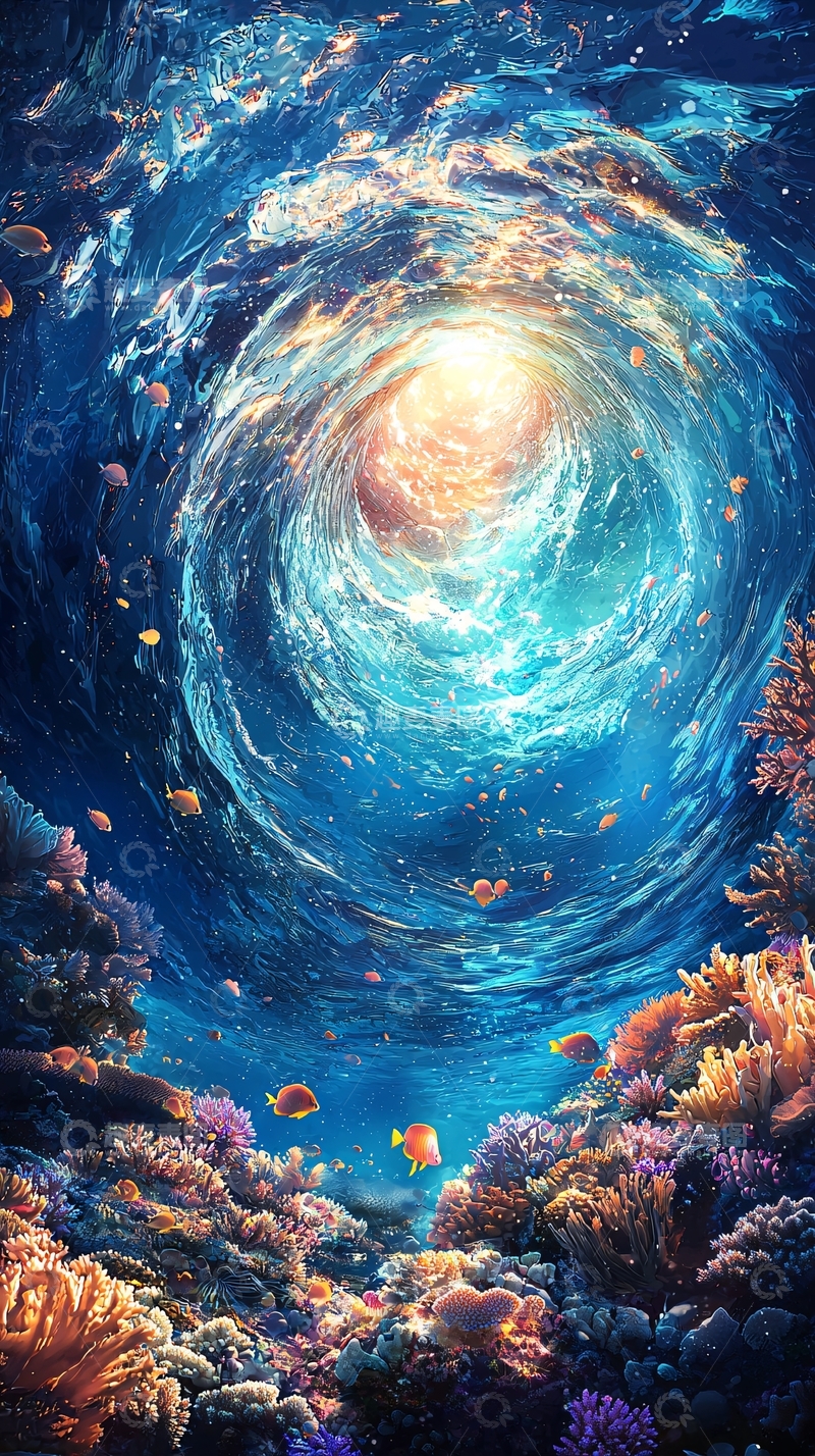 高清大图下载【趣麦麦图】海底漩涡