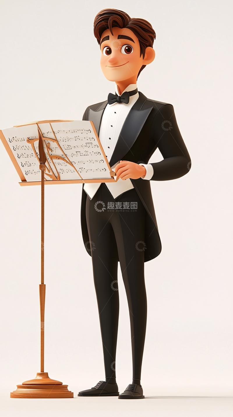 高清大图下载【趣麦麦图】卡通乐队指挥