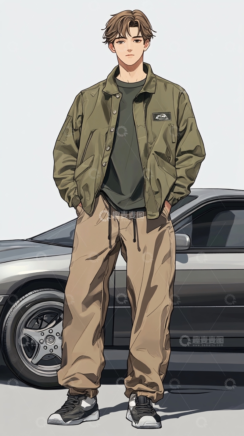 高清大图下载【趣麦麦图】帅气男生插画