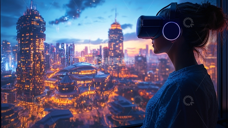 高清大图下载【趣麦麦图】虚拟现实未来都市夜景