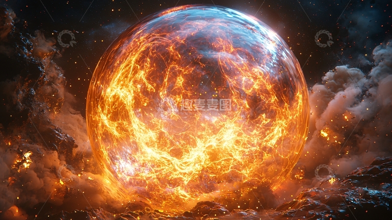 高清大图下载【趣麦麦图】燃烧的星球