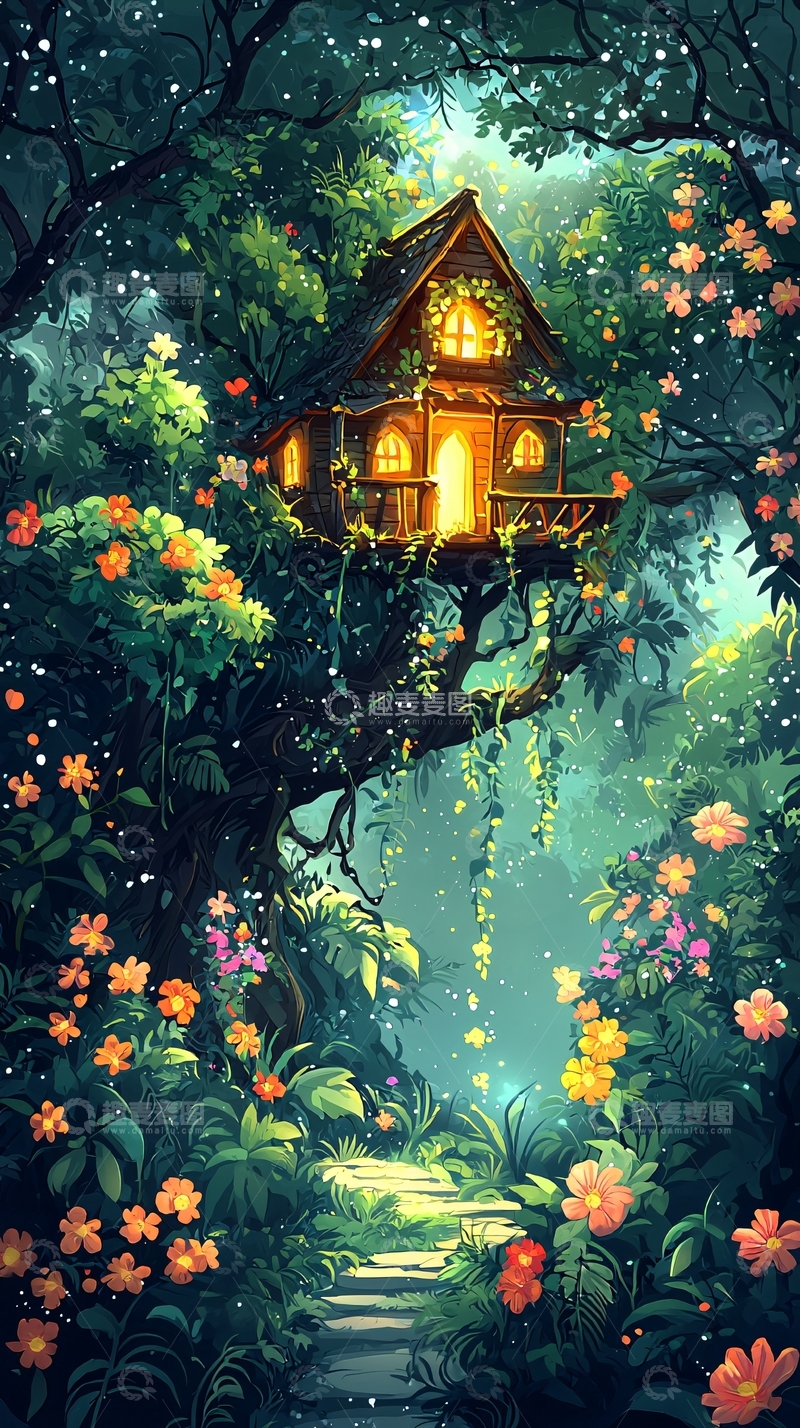 高清大图下载【趣麦麦图】树屋