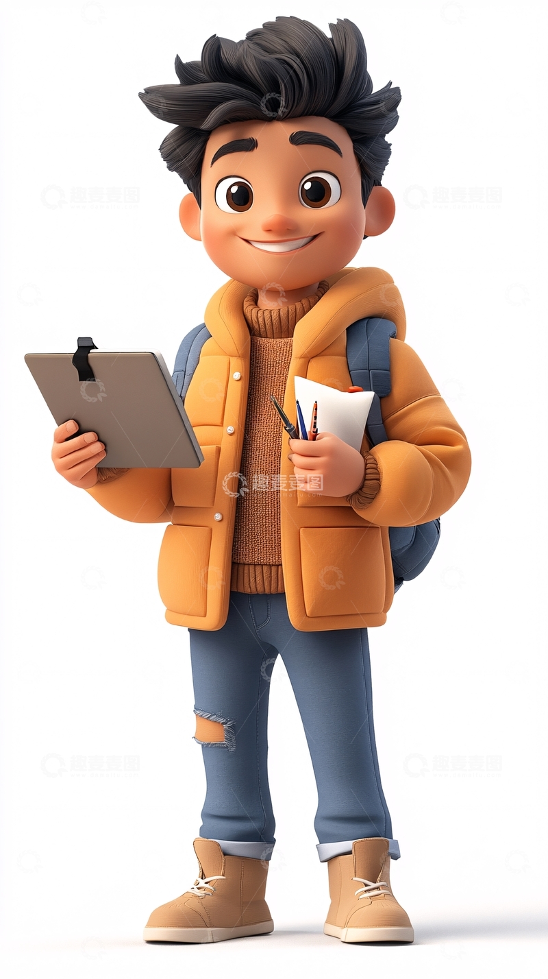 高清大图下载【趣麦麦图】卡通男孩