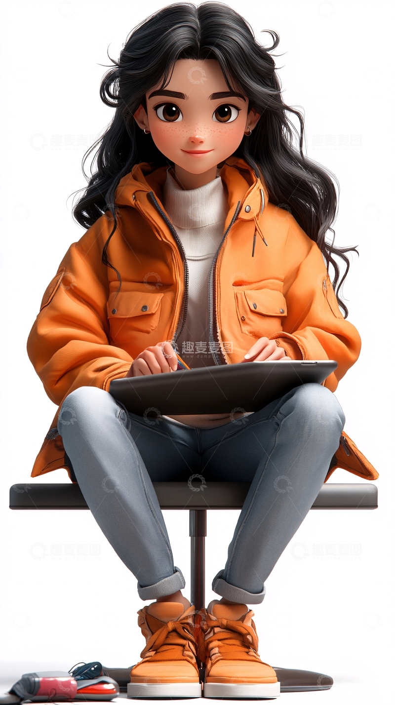 高清大图下载【趣麦麦图】卡通女孩104