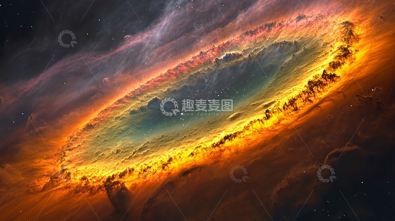 高清大图下载【趣麦麦图】宇宙星云火焰环