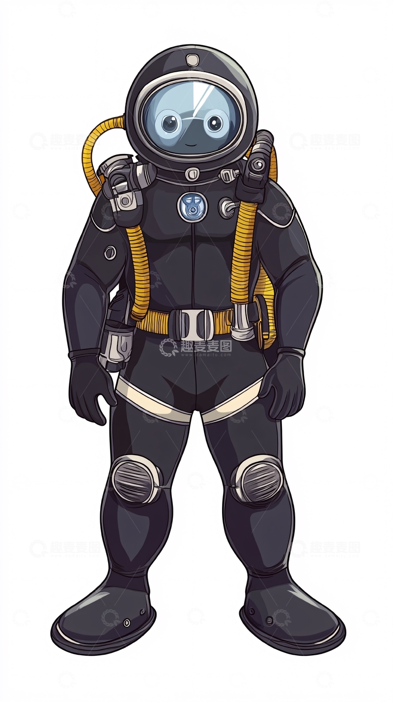 高清大图下载【趣麦麦图】卡通潜水员
