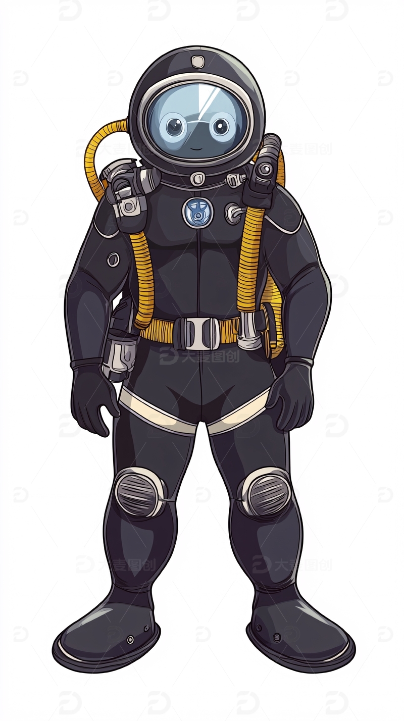 高清大图下载【趣麦麦图】卡通潜水员