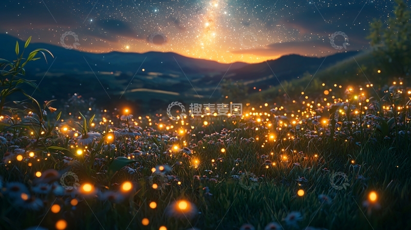 高清大图下载【趣麦麦图】萤火虫之夜