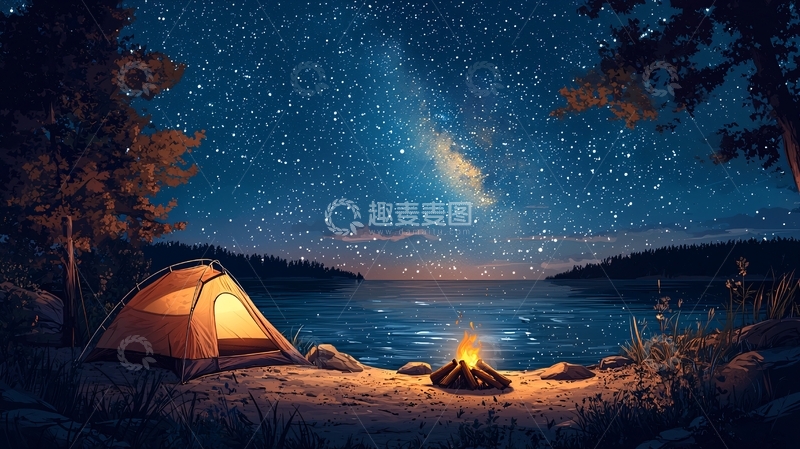 高清大图下载【趣麦麦图】星空营地