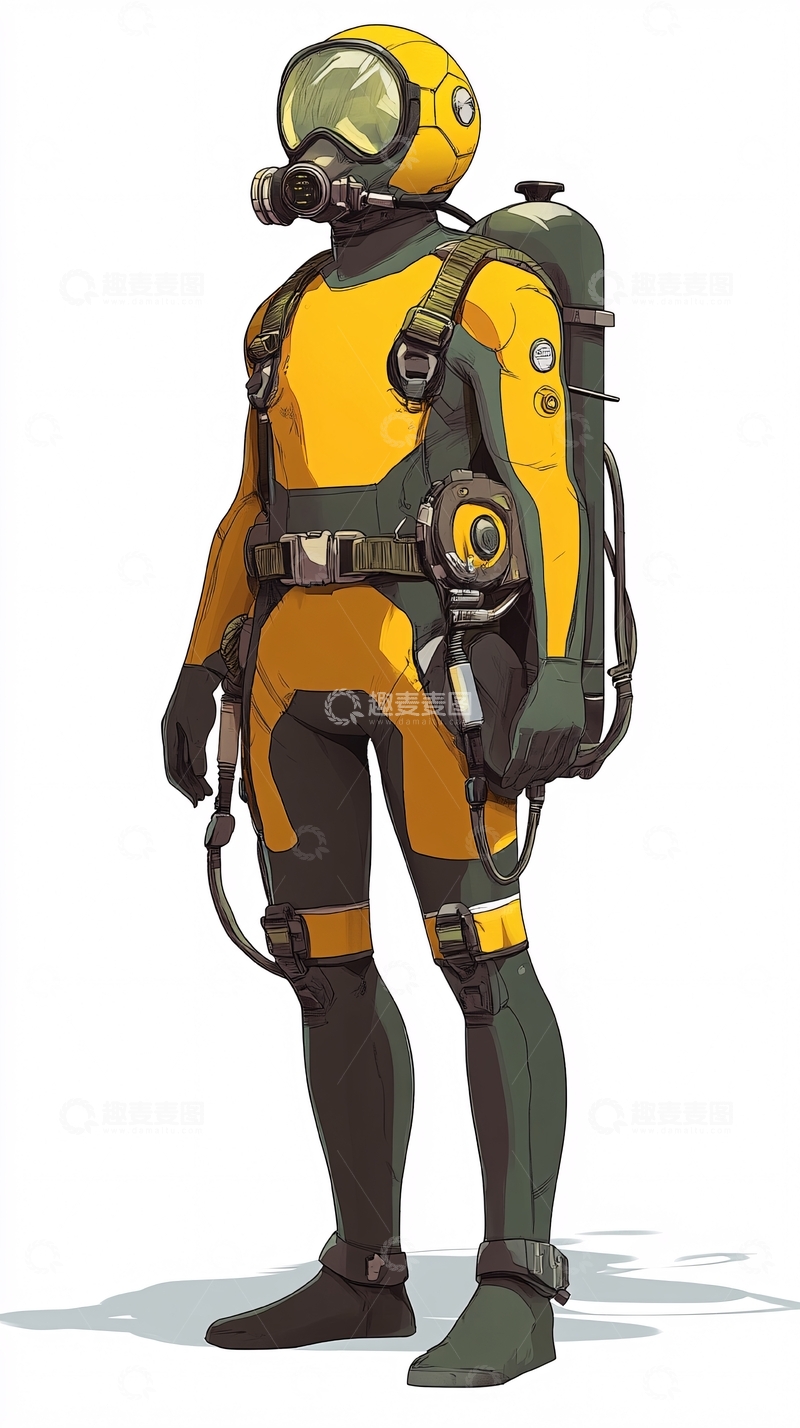 高清大图下载【趣麦麦图】黄色潜水服