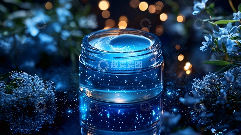 高清大图下载【趣麦麦图】蓝色面霜瓶