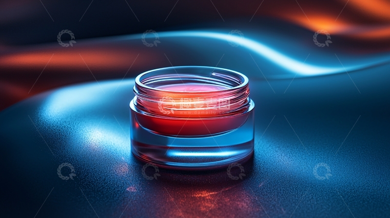 高清大图下载【趣麦麦图】发光液体在玻璃容器中