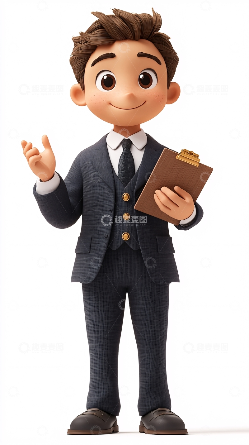 高清大图下载【趣麦麦图】卡通商务男士