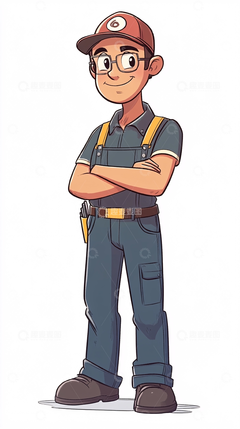 高清大图下载【趣麦麦图】卡通维修工