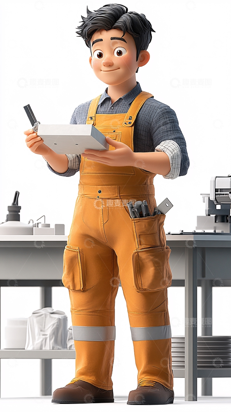 高清大图下载【趣麦麦图】卡通维修工