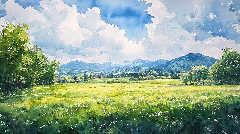 高清大图下载【趣麦麦图】阳光明媚的田园风光