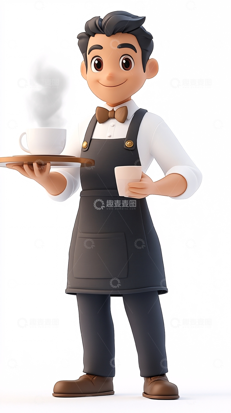 高清大图下载【趣麦麦图】卡通咖啡师